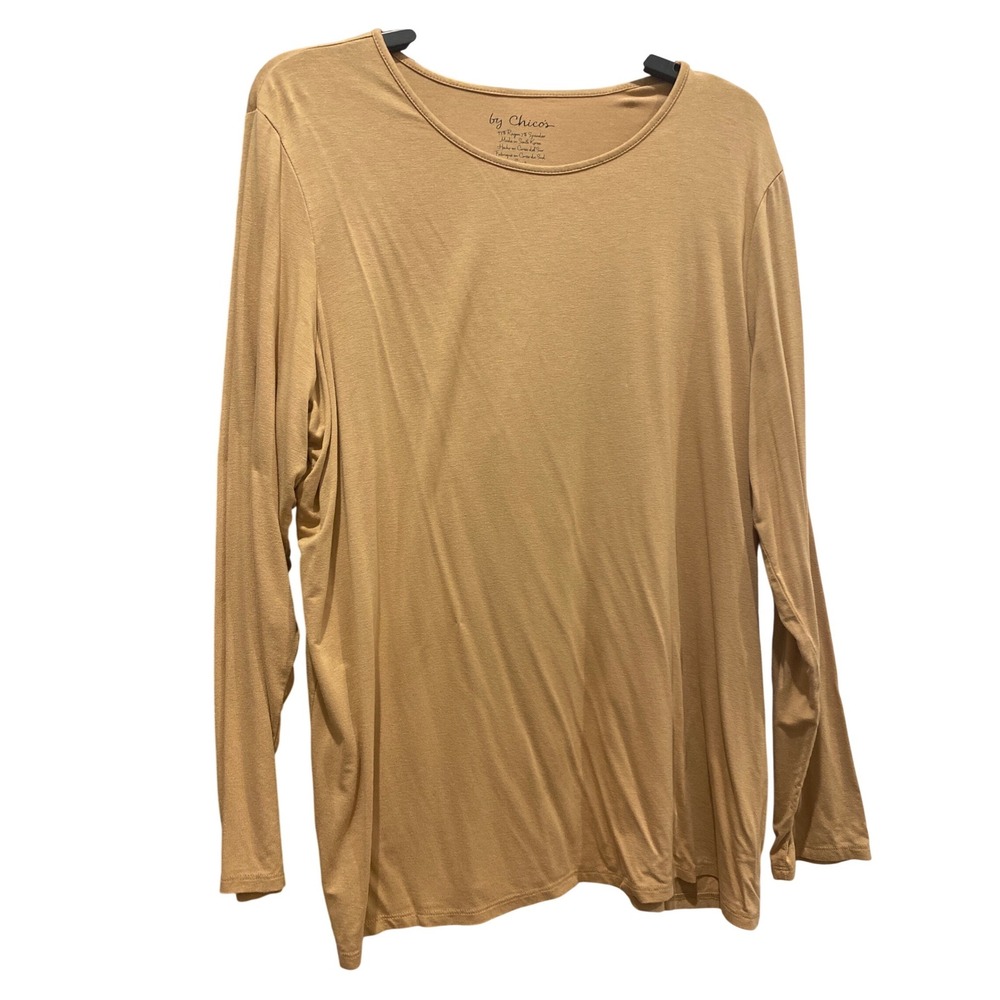 Chicos Womens Size 3 Long Sleeve Tee Shirt Lot 4 Rayon Spandex Crew Neck Solid - Picture 2 of 6